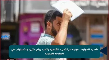 شديد الحرارة.. موجة حر تضرب القاهرة وتهب رياح مثيرة واضطراب في الملاحة البحرية